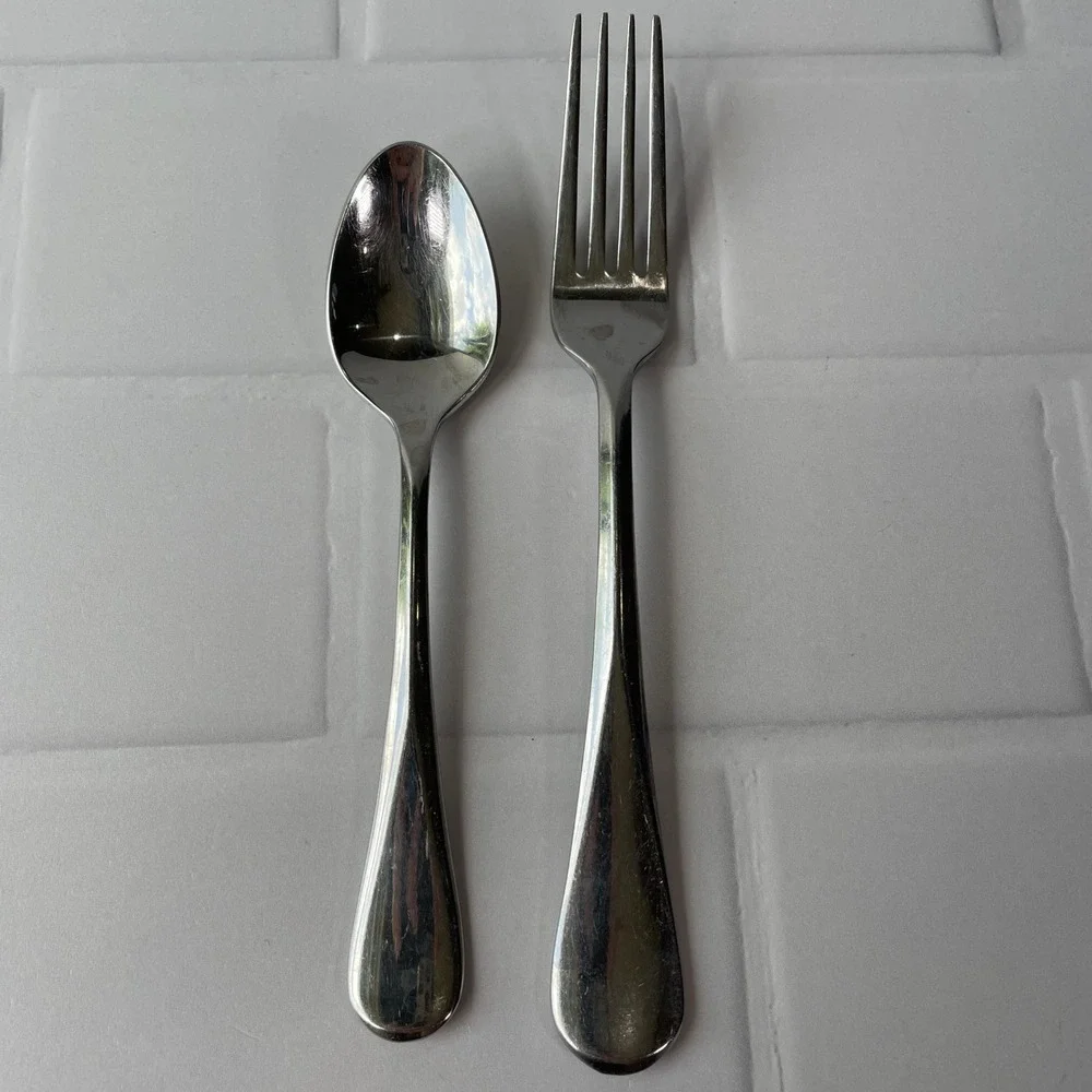 Cambridge Stainless Steel Oval Soup Spoon and Dinner Fork Pattern CBS59 2pc Set